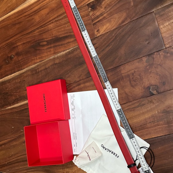 Salvatore Ferragamo Red Leather Belt - Picture 1 of 3